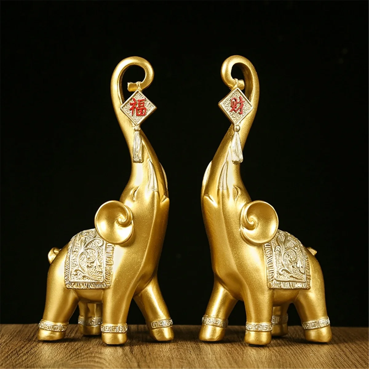 Resin crafts Fucai object ornaments home living room entrance TV cabinet