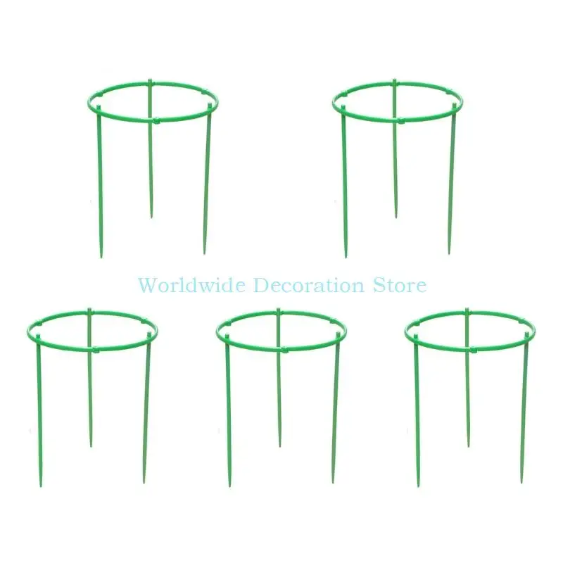 Q39B Conjunto 5 gaiolas redondas treliça tomate para jardim e potes Suporte planta