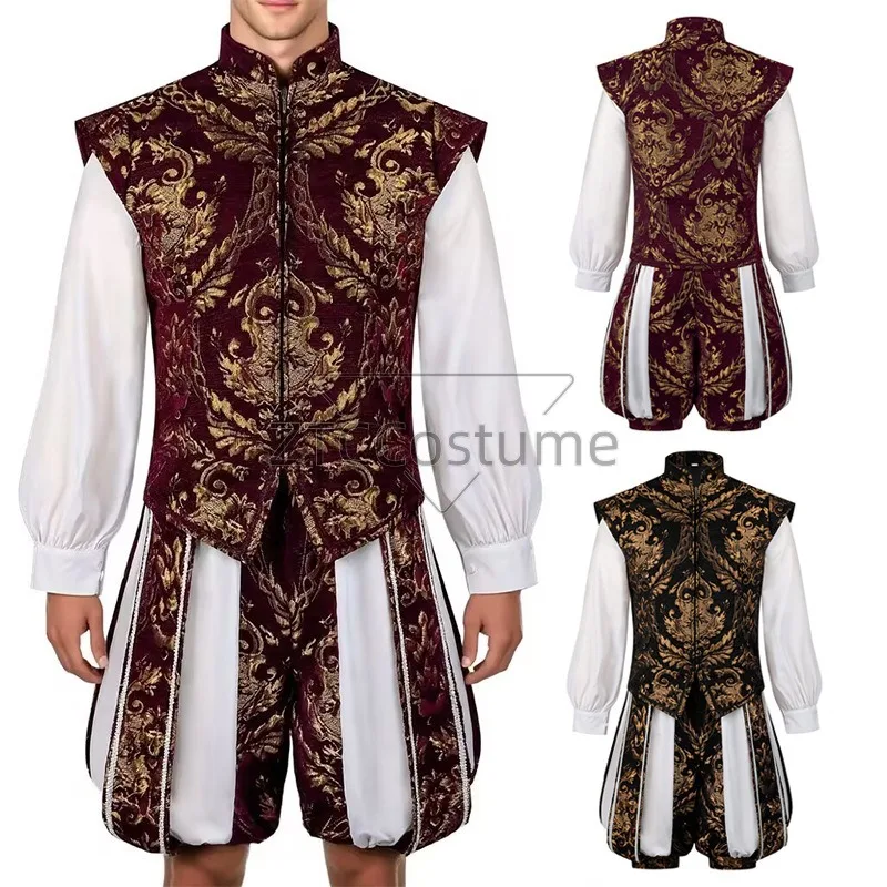 halloween-medieval-angleterre-roi-renaissance-hommes-elisabethain-prince-tudors-dynastie-henry-8eme-cosplay-gilet-et-pantalon-citrouille-ensemble