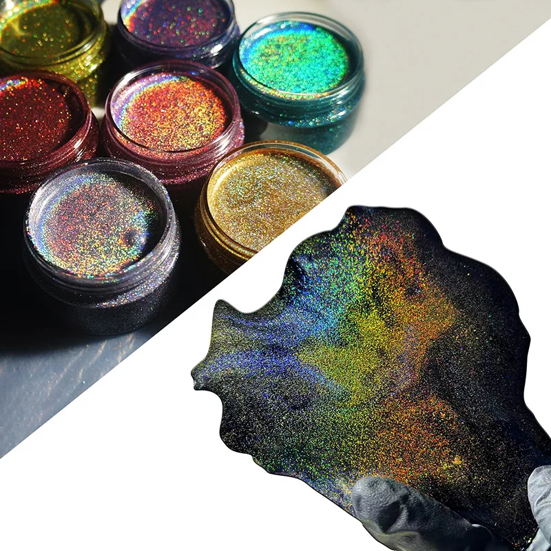 6 Colors 50g Laser Iridescent Tinting Paste Fine Texture Easy Stir DIY Casting Pigment for Resin Handmade Jewelry Craft Making