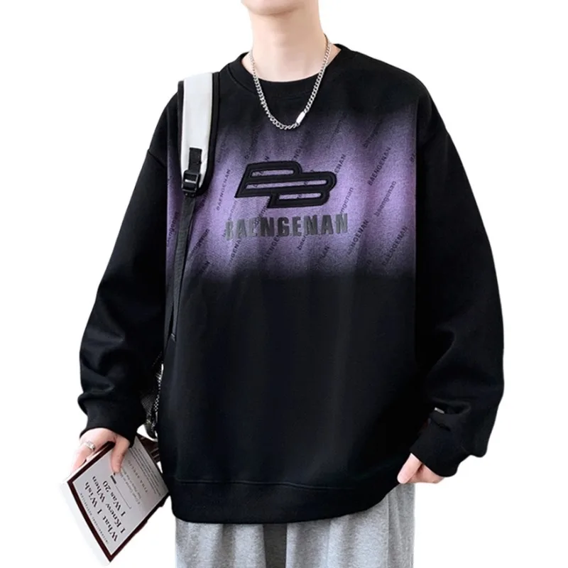 2025 جديد الرجال البلوز البلوفرات الخريف النمط الأمريكي المعتاد بأكمام طويلة تي شيرت S-5XL Harajuku كول موضة الذكور طباعة