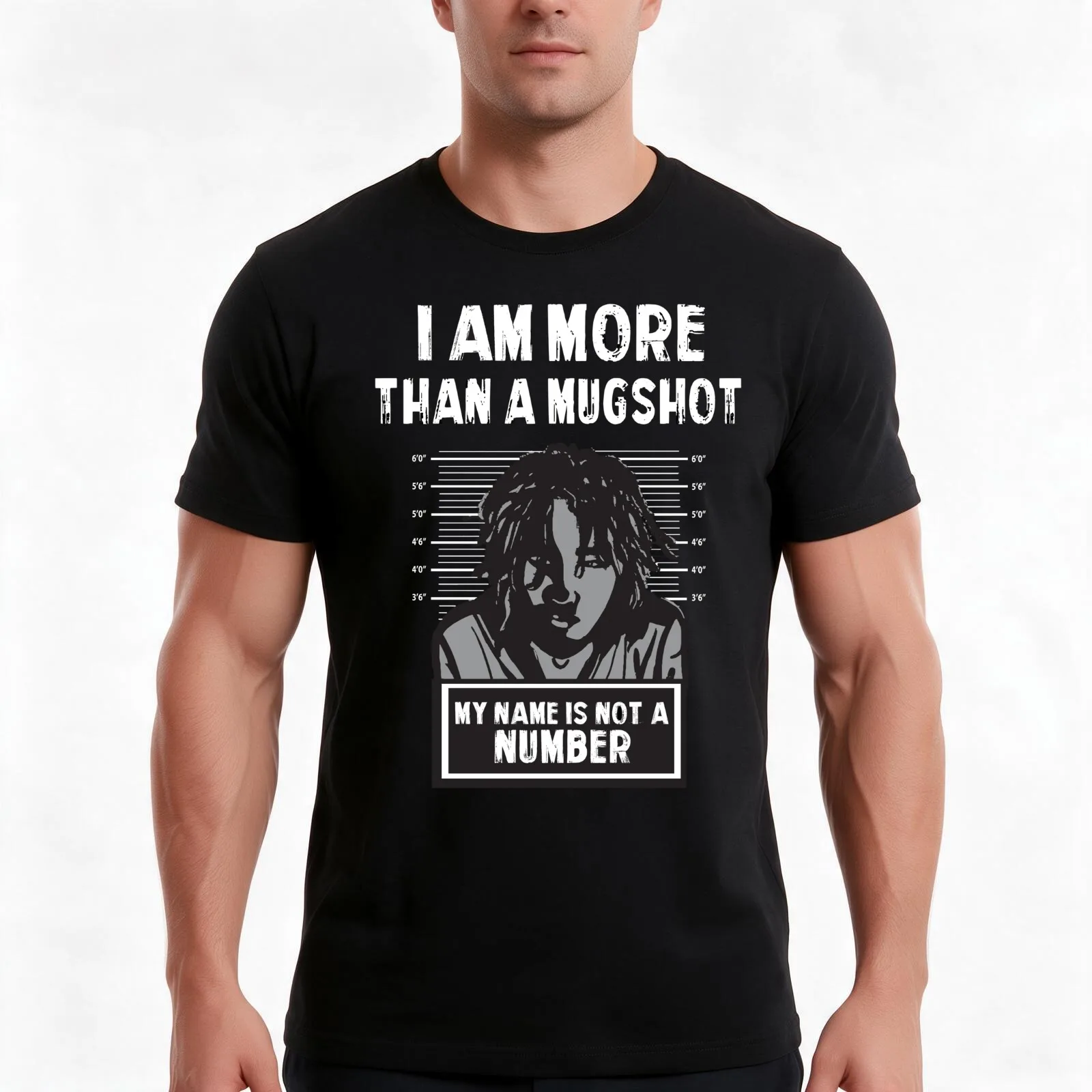I Am More Than A Mugshot T-Shirt, Summer Casual Cotton Tee, Oversized Streetwear Tops, Vintage Graphic Print, Unisex Men Women