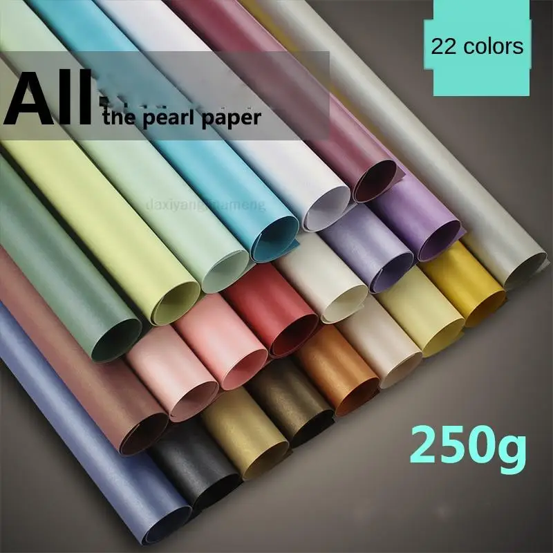 50pcs/lot fast shipping A4 size 21x29.7cm 250gsm Pearl Paper Double Surafces 20colors For Diy Gift Craft MODELS CARDS