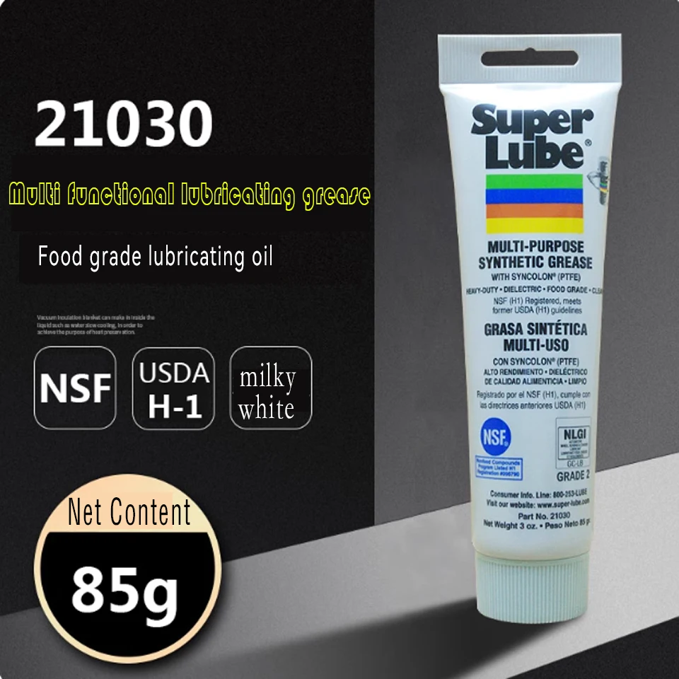 

Оригинальная универсальная синтетическая смазка Super Lube 21030, смазка из ПТФЭ, пищевая смазка NSF для гусеничной цепи на петлях, трубка 3 унции
