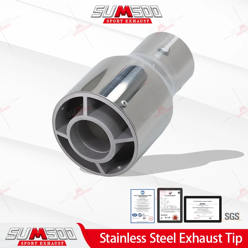 

Genuine SUMSOO 1 PCS Matte 304 Stainless Steel Car Muffler Tip Exhaust Tip System Pipe Universal Exhaust Tip