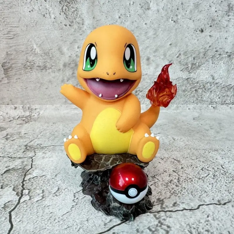 Figurki akcji Anime Pokemon Squirtle Bulbasaur Charmander, figurki z PVC, ozdoby na biurko, kolekcja modeli, zabawki, prezenty