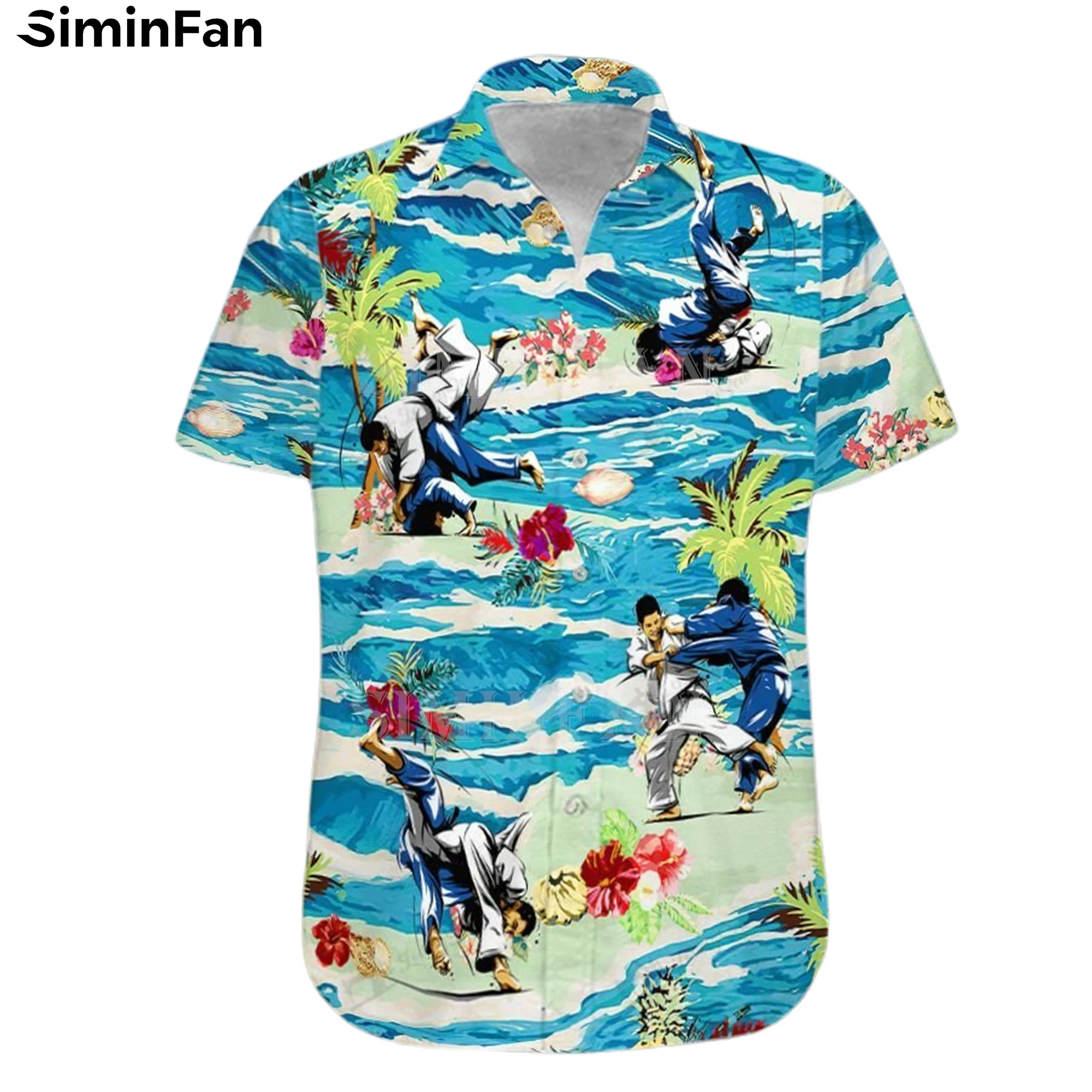 JUDO FIGHTERS Colorful 3D Printed Mens Hawaiian Aloha Shirts Male Luxury Camisa Summer Beach T-Shirt Unisex Stylish Tees Top 03