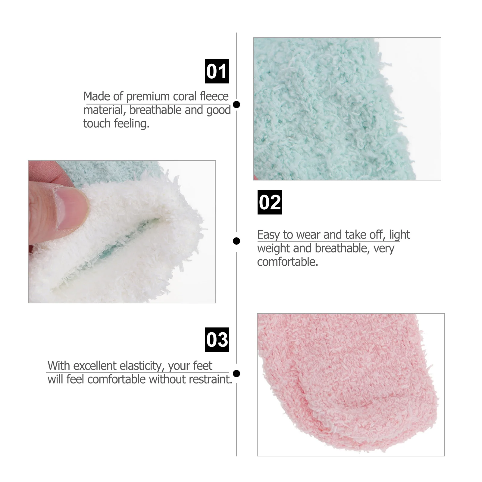 

6 Pairs Warm Women Coral Fleece Socks Crew Winter Lightweight Breathable Comfortable Elastic Practical Gifts Female