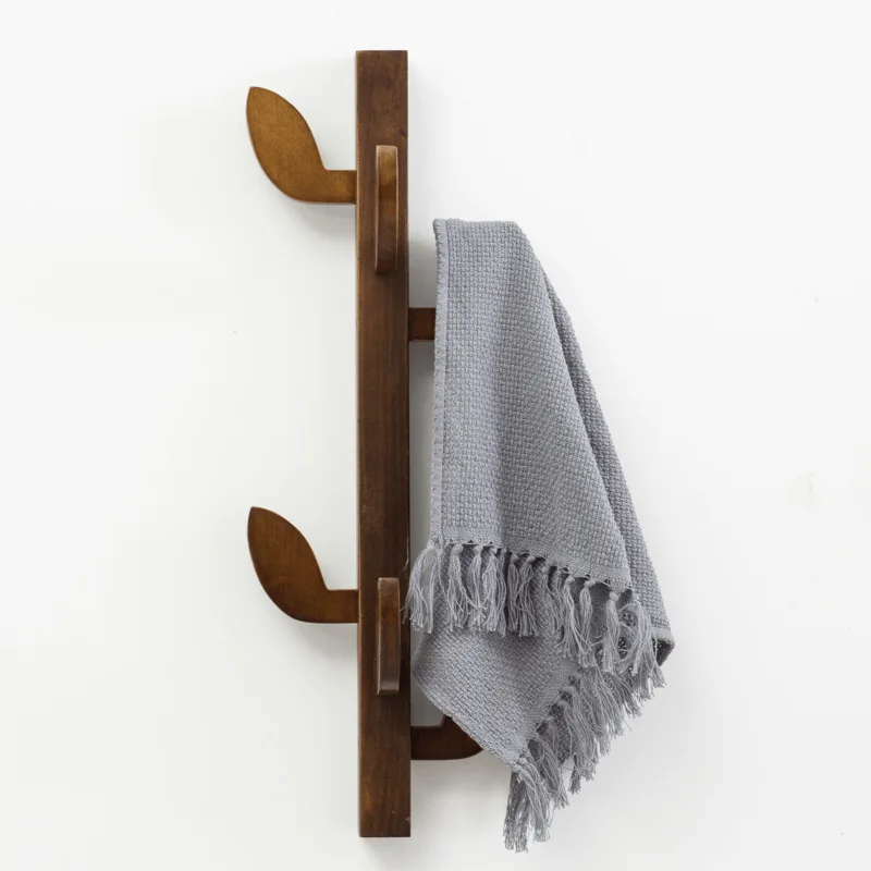 

Simple and creative leaf Solid wood wall porch Wall Wall Bedroom living room hangers