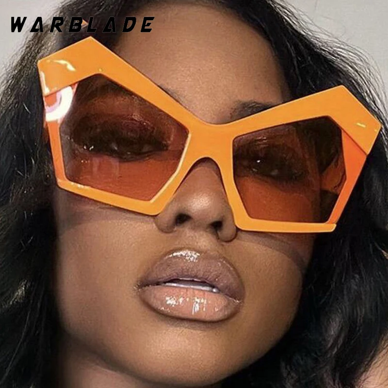 

New Luxury Fashion Oversized Y2K Cat Eye Sunglasses Women Brand Designer Punk Sunglass Male Travel Driving Shades UV400 Óculos