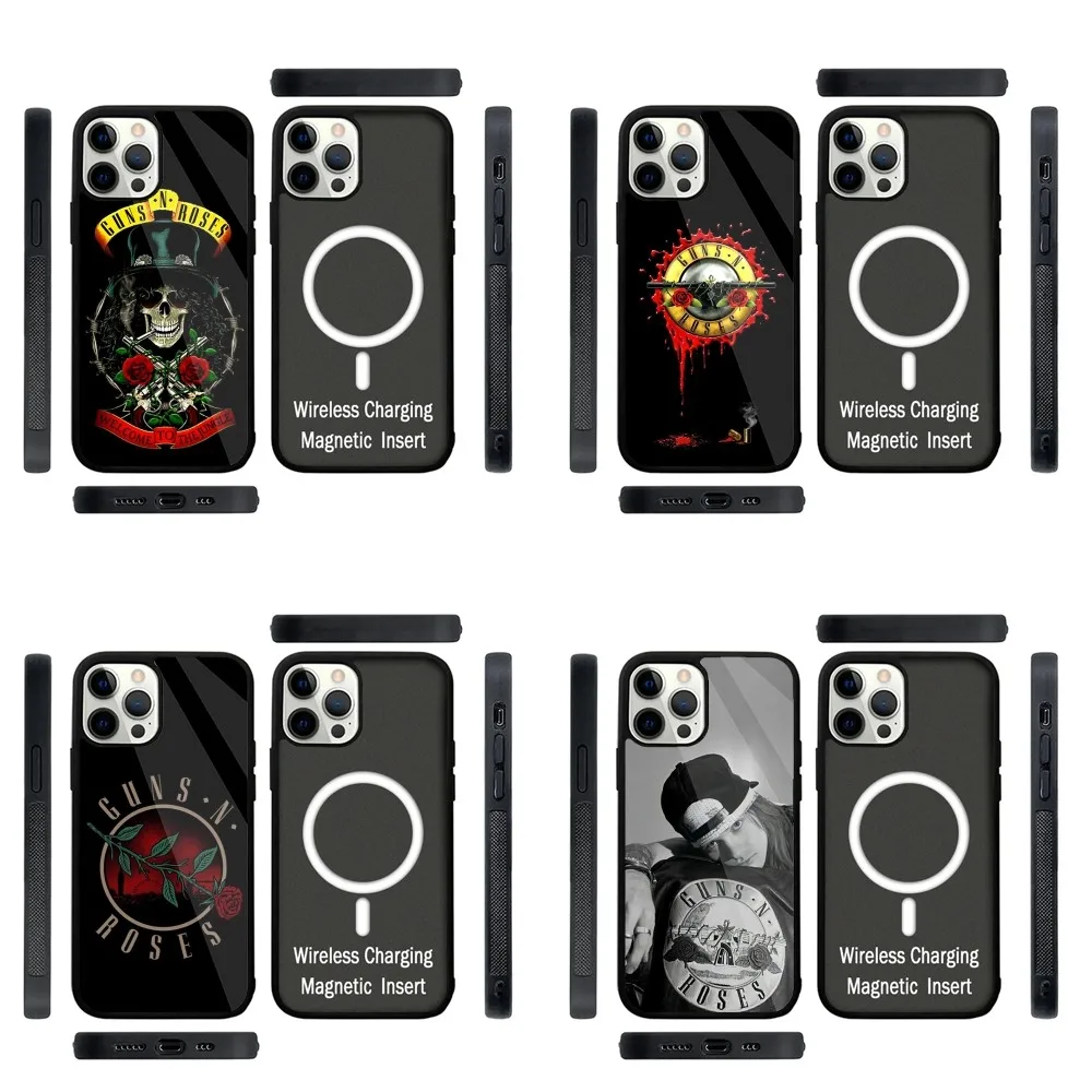 

Anime Guns N Roses Phone Case Strong Magnetic For IPhone 16,15,14,13,Pro,Max,Plus,11,12,Mini For Magsafe Wireless Charging