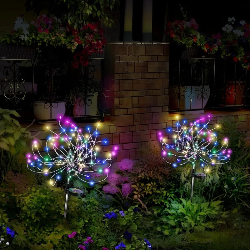 Solar Firework LED Garden Lights Outdoor Walkway Pathway Christmas Llighting Party Wedding Decor