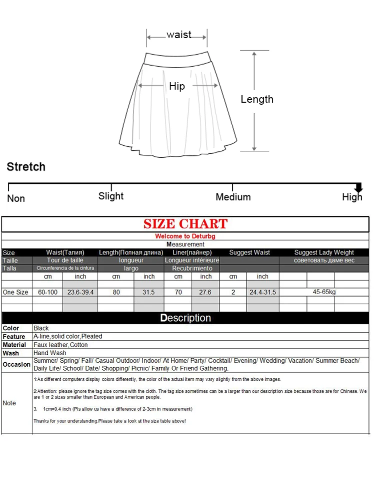 Women's Elegant Pleated Faux Leather School Skirt Korean Fashion Elastic High Waist Black PU Midi Long Skirts 2024 Winter K205