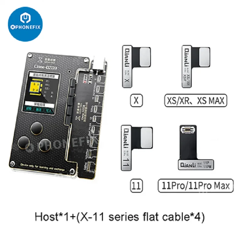 Imagem -02 - Qianli Mega-idea Clone Dz03 Programador para Iphone x 11 12 13 14 Pro Max Face id Dot Matrix Reparação Cabo Flexível Não Precisa Desmontar