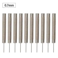 Watch Strap Bracelet Pin Remover Tool Set 10Pcs Iron Pin Punches for Pin Adjustment 0 71 0mm Silver Length 52mm