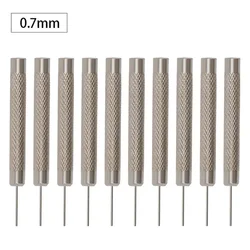 Watch Strap Bracelet Pin Remover Tool Set 10Pcs Iron Pin Punches for Pin Adjustment 0 71 0mm Silver Length 52mm