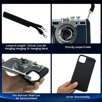 Pouzdro s 3D retro kamerou Emily v Paříži pro iPhone 11 12 13 14 15 16 Pro Max Plus XS XR X 16Pro I16 ProMax Cover Příslušenství 8 nejlepší prodej Pouzdro na telefon Emily v Paříži - №4