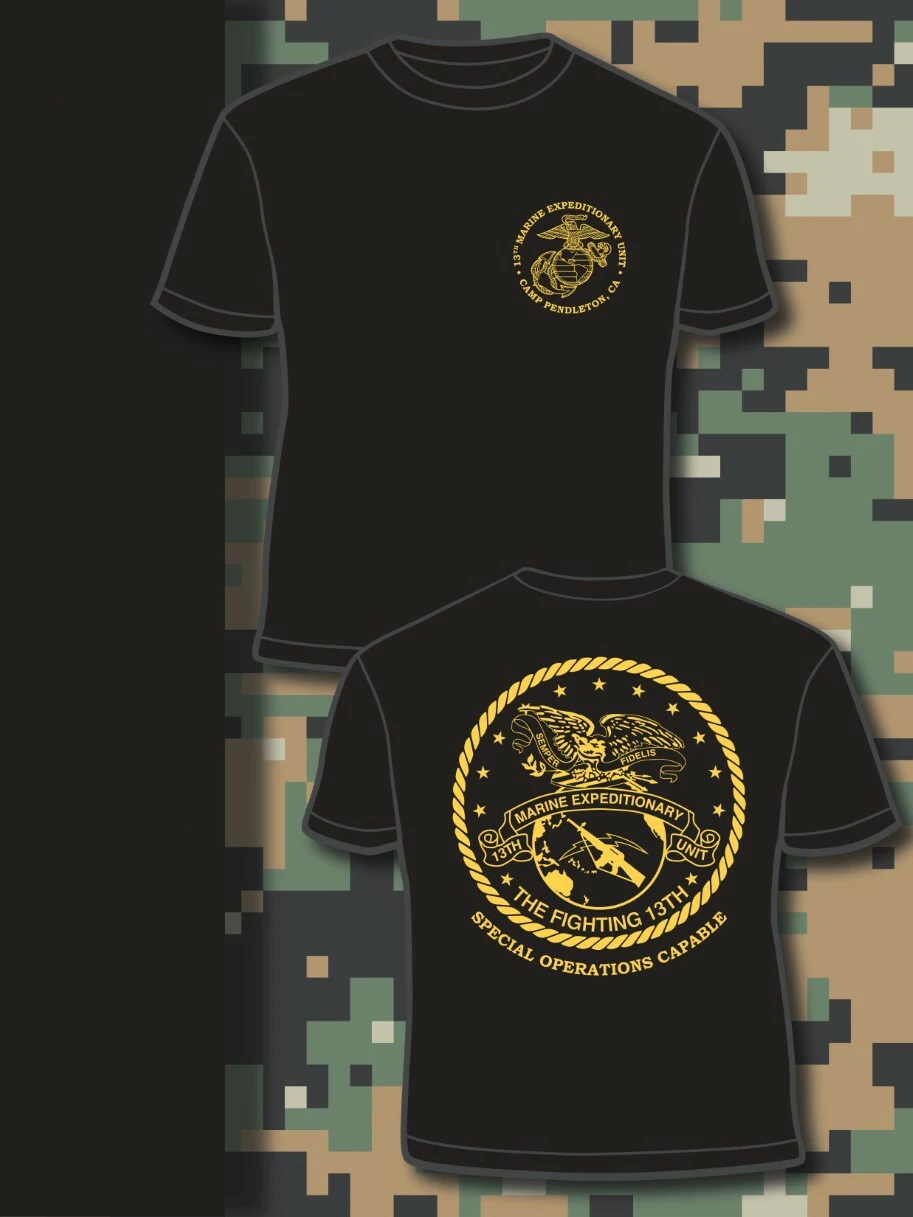 Camp Pendleton, CA . USMC 13th Marine Expeditionary Unit T Shirt. Short Sleeve 100% Cotton Casual T-shirts Loose Top Size S-3XL