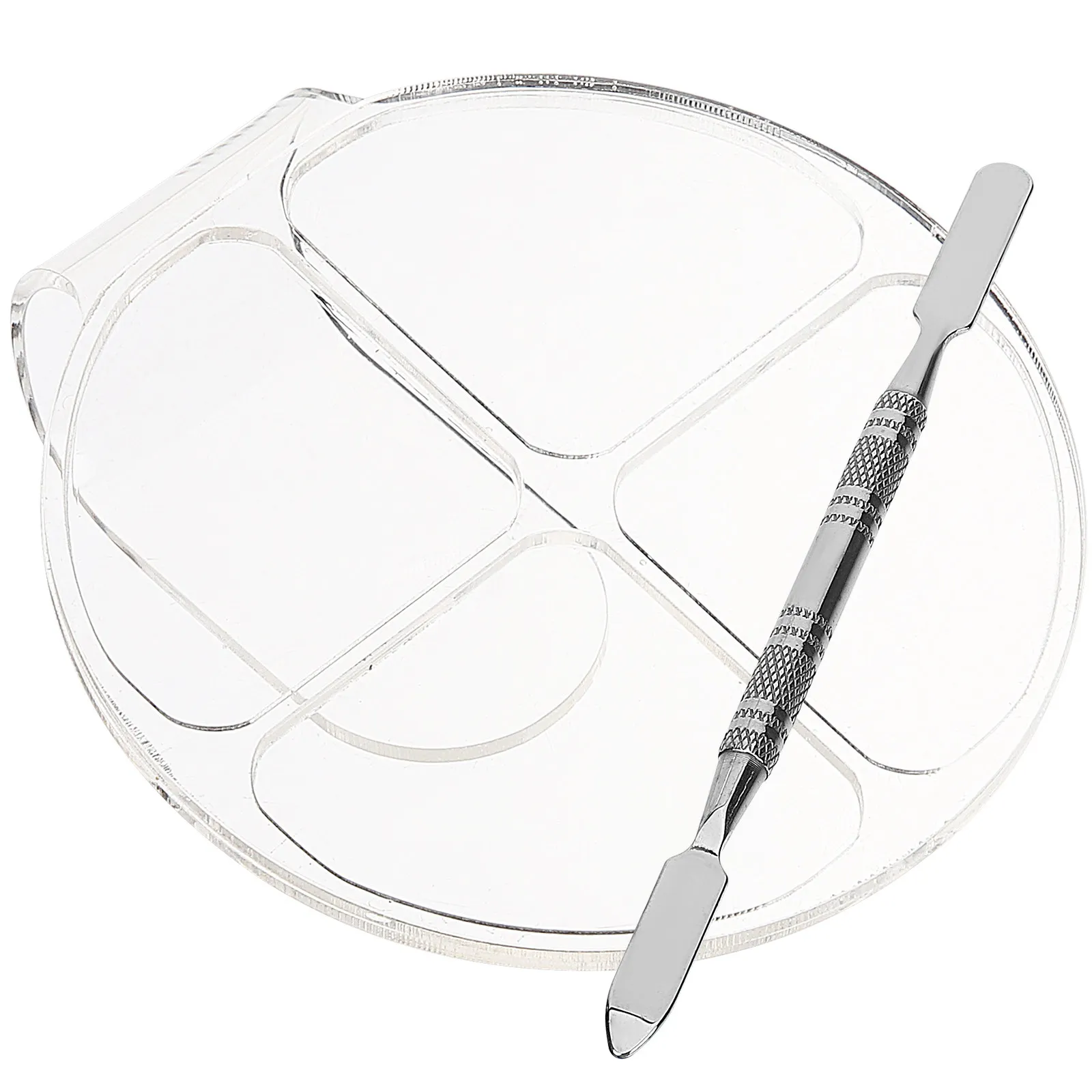 2 set Acrylic Mixing Palette 2 Sets Color Blending Tray For Makeup Nail Art Foundation Lipstick Spatula Tool Kit - view 5