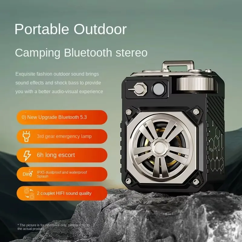 Altavoz Bluetooth portátil estilo Mech, regalo, diversión al aire libre para música TWS, Camping, viajes, senderismo con batería grande resistente al agua IPX5