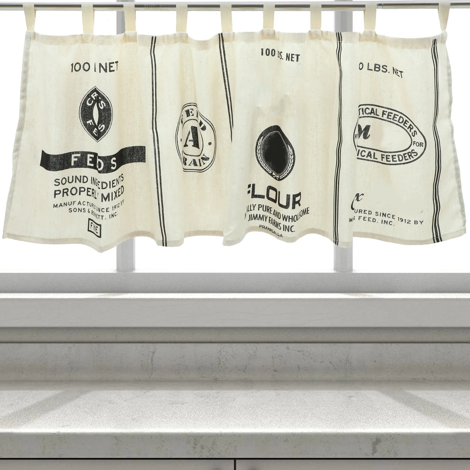 Kitchen Curtain Vintage Style Short Cotton Window Valances Heavy Fabric Privacy Protection Kitchen Window Covering