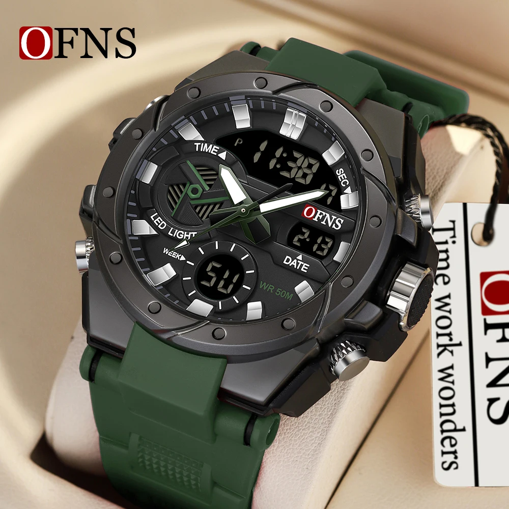 

OFNS Brand New 3313 Top Fashion Military Men's Watch Multi functional Outdoor Waterproof Men's Quartz Electronic Digital Watch