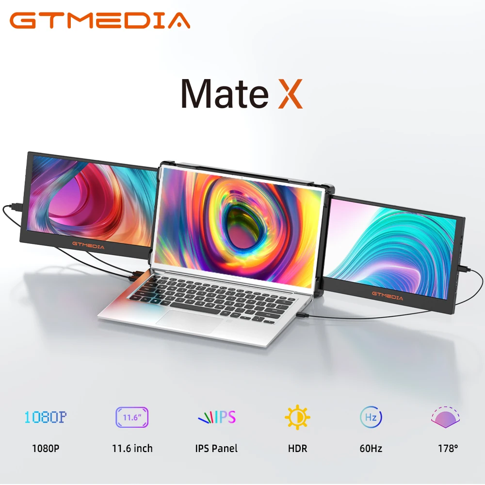 

Gtmedia Mate X 11.6 Inch Dual Extender Screen IPS Full View 1920x1080 HD Portable Dual Laptop Monitor Screen stock in US