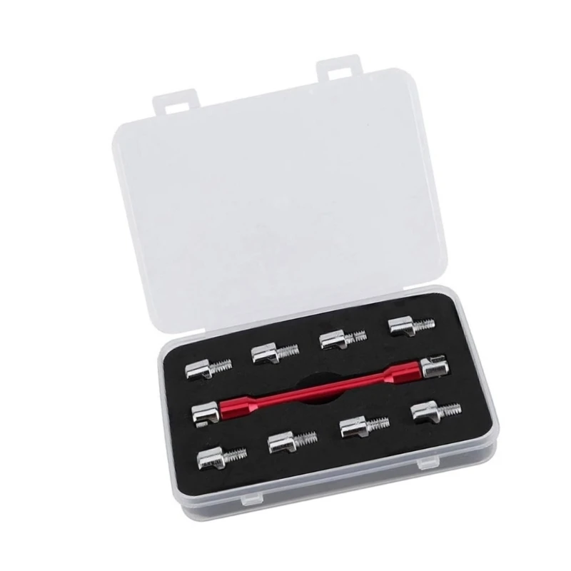 652F All in Motorcycle Spoke Tool Set for Precise 5.0-6.8mm Adjustment Robust Metal Construction Includes Storage Case