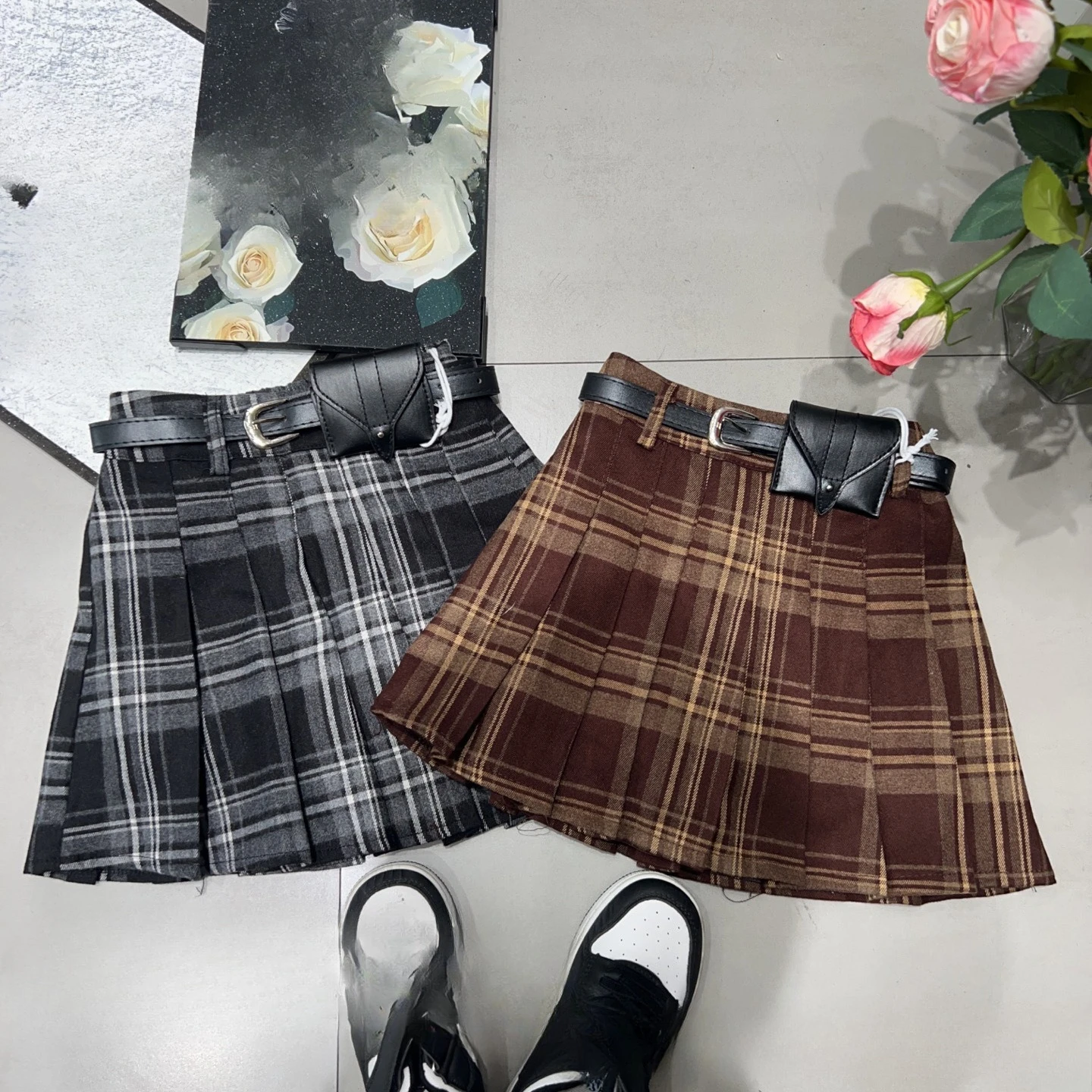 

college style kids clothes girls skirt lace autumn 2025 (without belt)