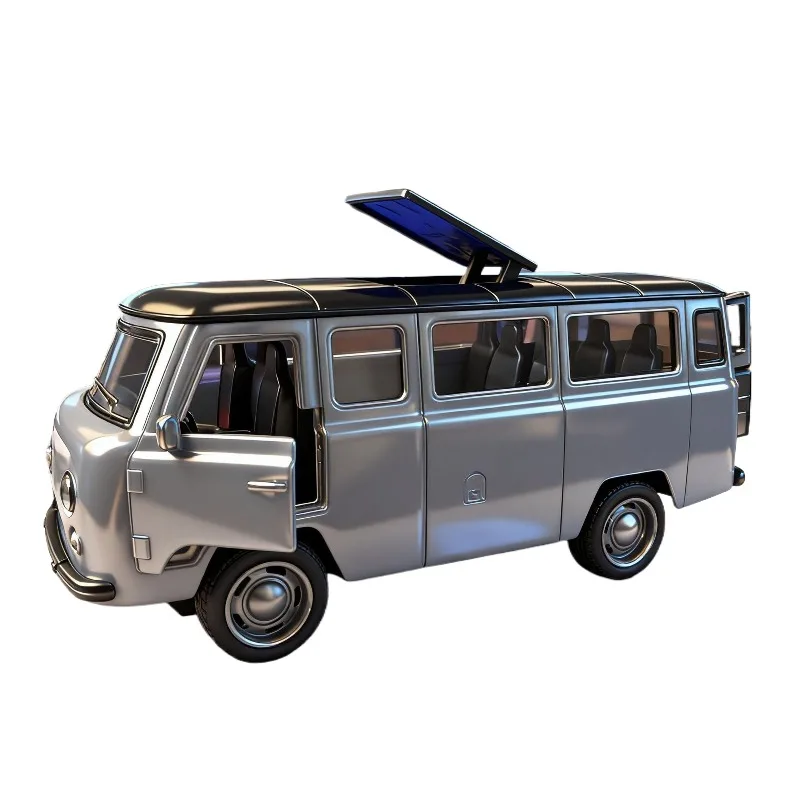 1:36 Traveler Van Diecast Alloy Classic Minibus Model with Openable Doors for Car Collectors Hobby Display Desktop Decoration - view 6