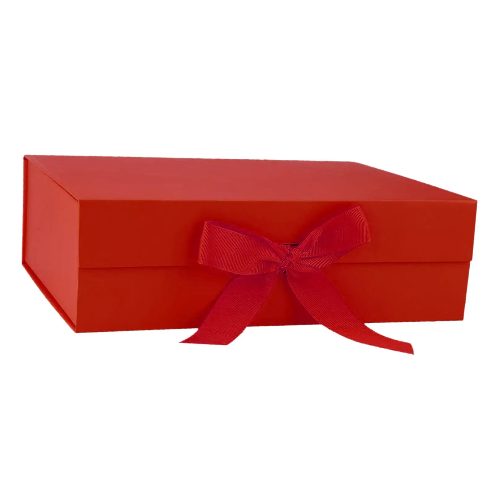 

Gift Box with Ribbon Easy Assemble Reusable for Keepsake Cupcake Boxes Red