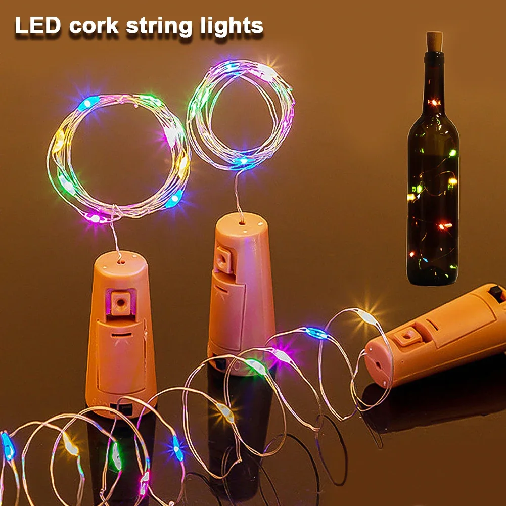 Bar LED Wine Bottle Cork 2M String Lights Christmas Decoration Led Lamp Bottle Fairy Lights Holiday Copper Wire Lights String