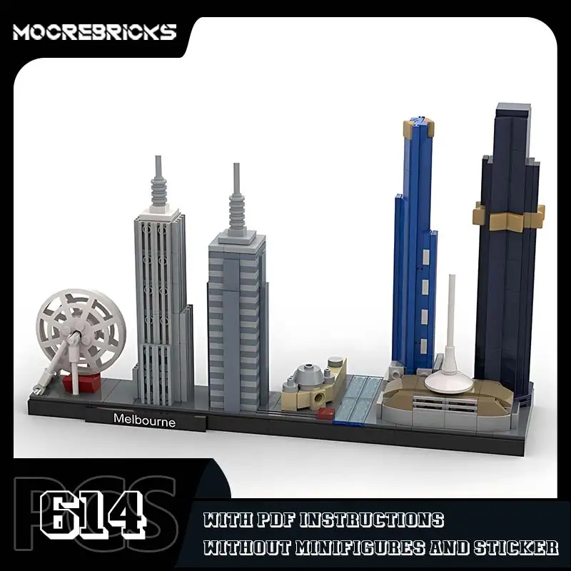 

Architecture Skyline Series Melbourne Model MOC Street View Bricks Assembling Building Block Toy For Children Birthday Gift