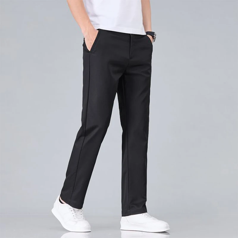 2025 New Men's Classic Solid Color Summer 3 Colors Casual Pants Business Fashion Stretch Cotton Slim Brand Trousers Male