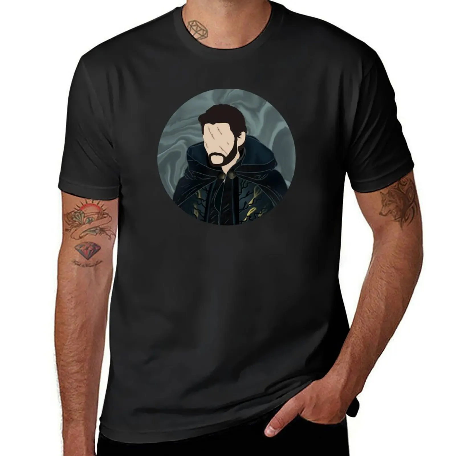 the darkling shadow and bone circle outline T-Shirt funnys sublime tops customs Men's clothing