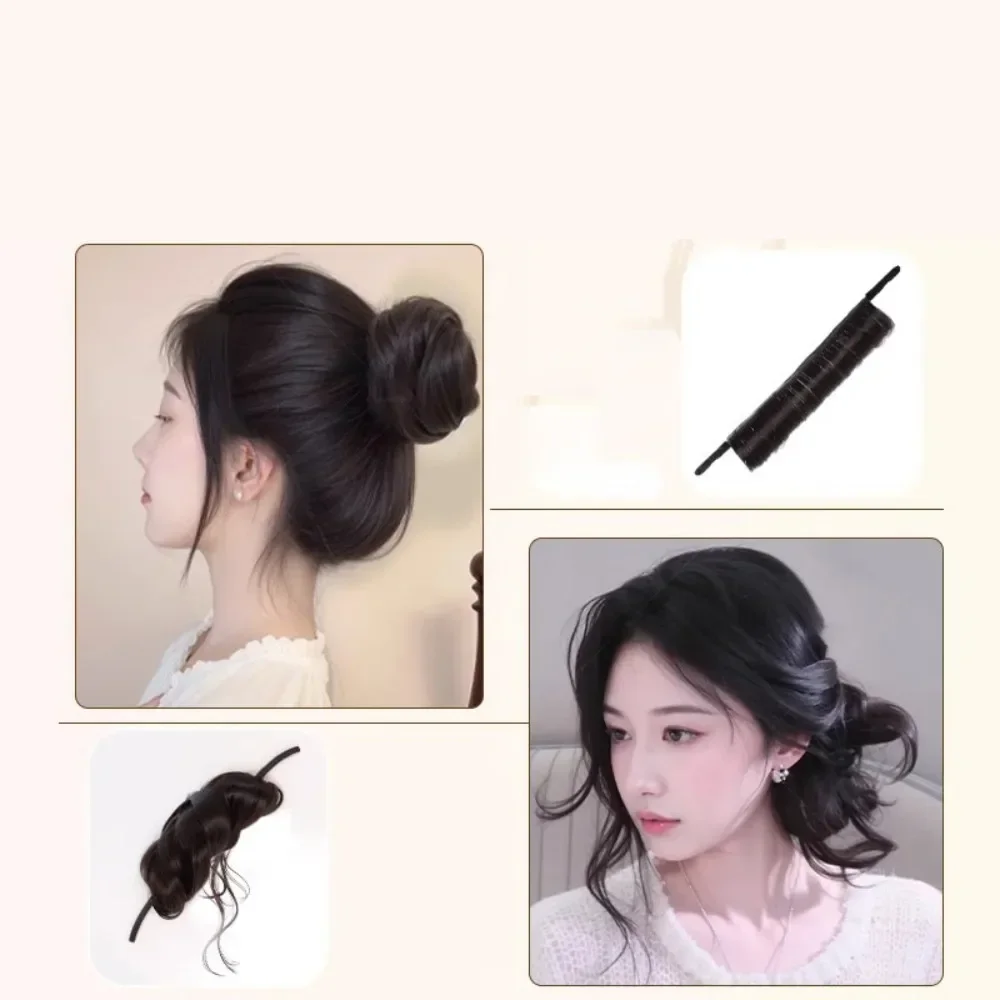 Parrucca sintetica con testa a sfera Twist Stick, fascia per capelli, temperamento alla moda, pacchetto per capelli da donna, parrucca con testa a sfera pigra