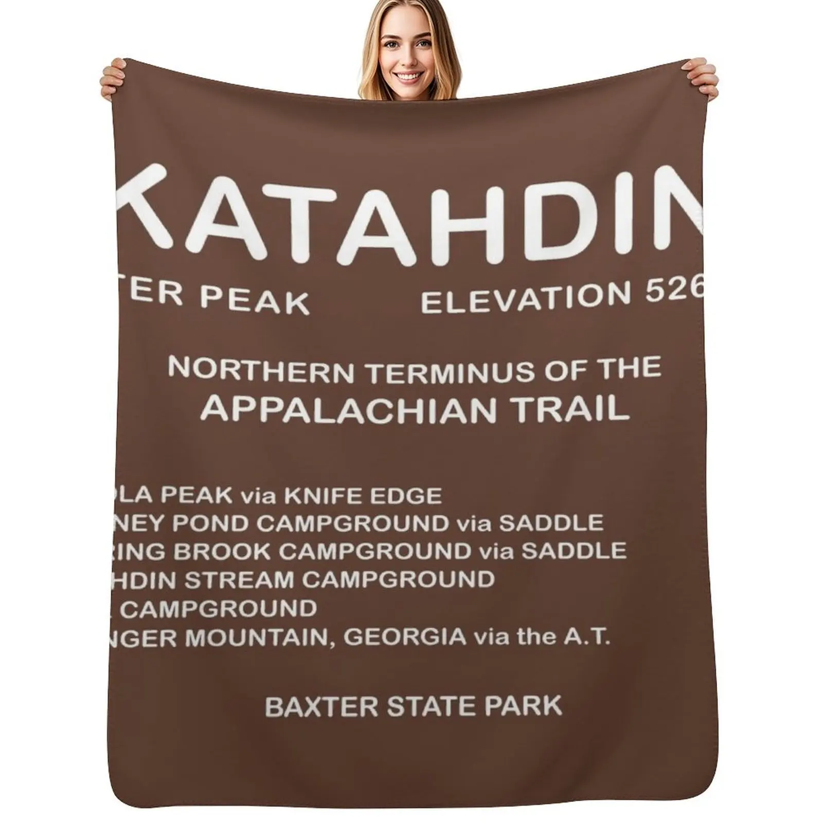 Katahdin Summit Sign - Appalachian Trail Throw Blanket Soft Thermal manga Custom Cute Beautifuls Blankets