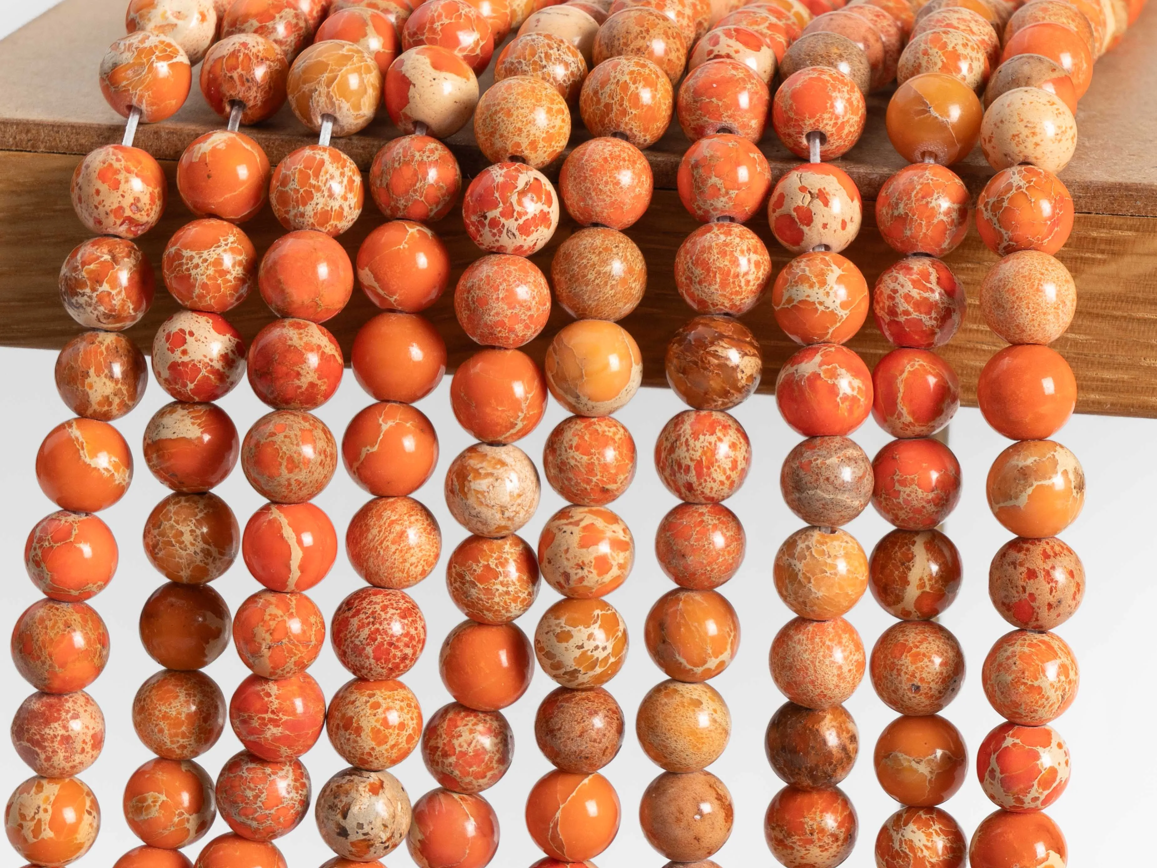 Natural stone Orange Red Imperial Jasper Beads Gemstone Loose Beads Round Shape Size Options  3/4/6/8mm for Jewelry Making