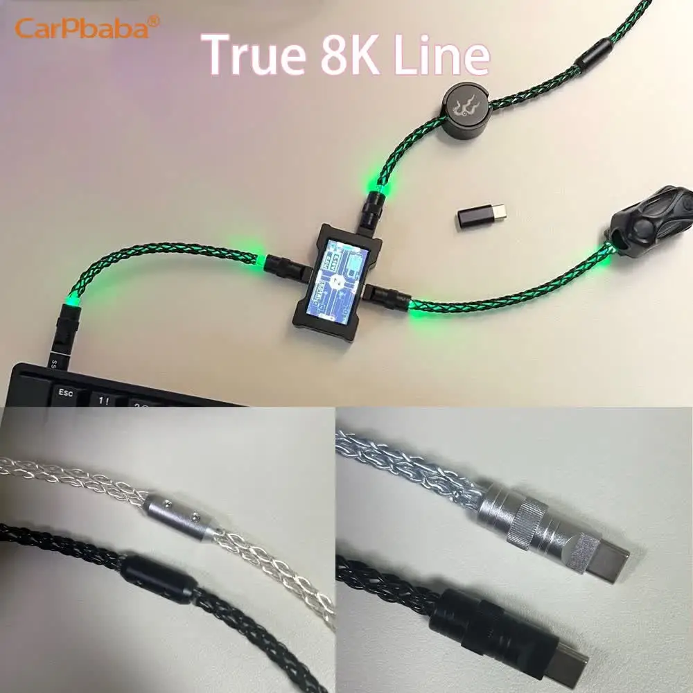 

Игровой USB-хаб K3HM6 Type-C с поддержкой 8K, независимым питанием и экраном, модный, для игровой атмосферы и настольной организации, 8000 Гц