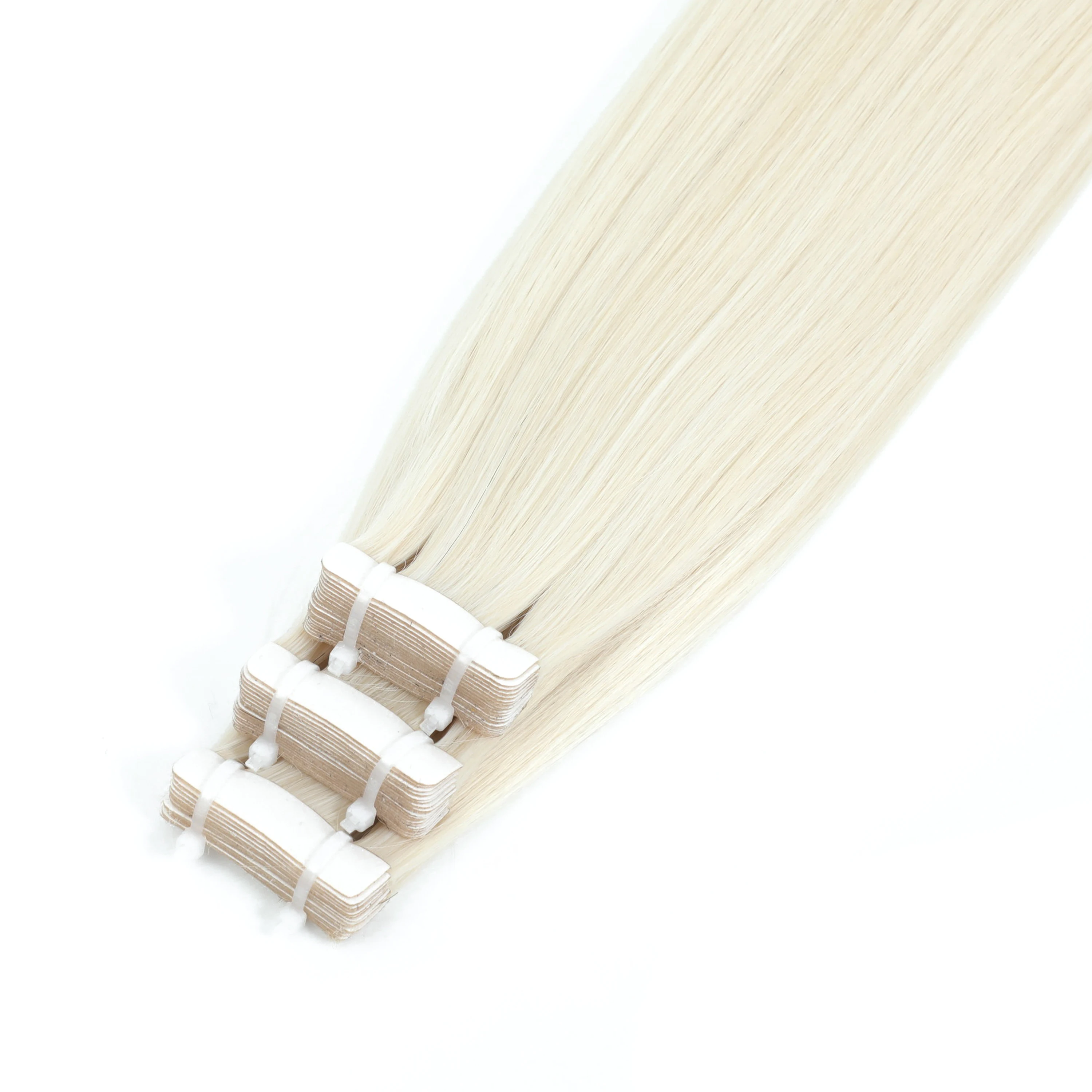 Synthetisches Klebeband in Haarverlängerungen, gerade, weiß, doppelseitig, unsichtbar, natürliches Klebeband im Haar, Hochtemperaturfaser für Frauen