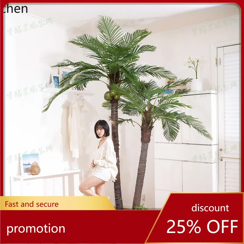 

CZ Coconut Tree Palm Tree Restaurant Green Plant Ornament Large Indoor and Outdoor Tropical Plant Landscaping Decoration