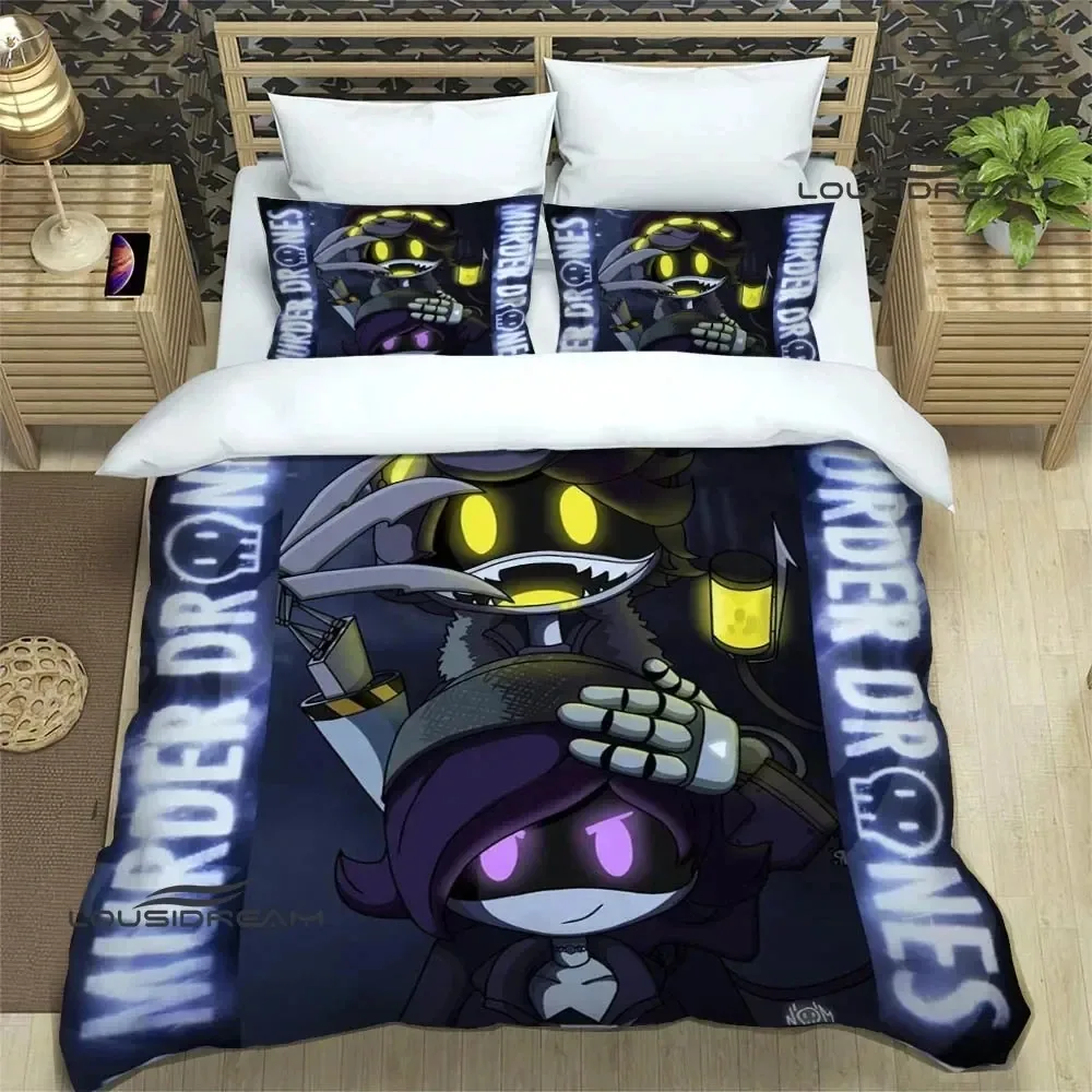 3D Print Murder-Drones Cartoon Bedding Set Double Twin King Duvet Cover Comforter Pillowcase Boys Girls Adults Bedroom