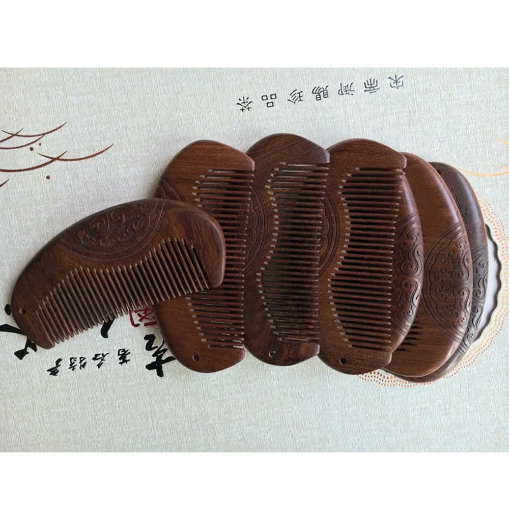 Vintage Sandalwood Mustache Hair Brush Hair Styling Wooden Hair Comb Beard Care Scalp Massage