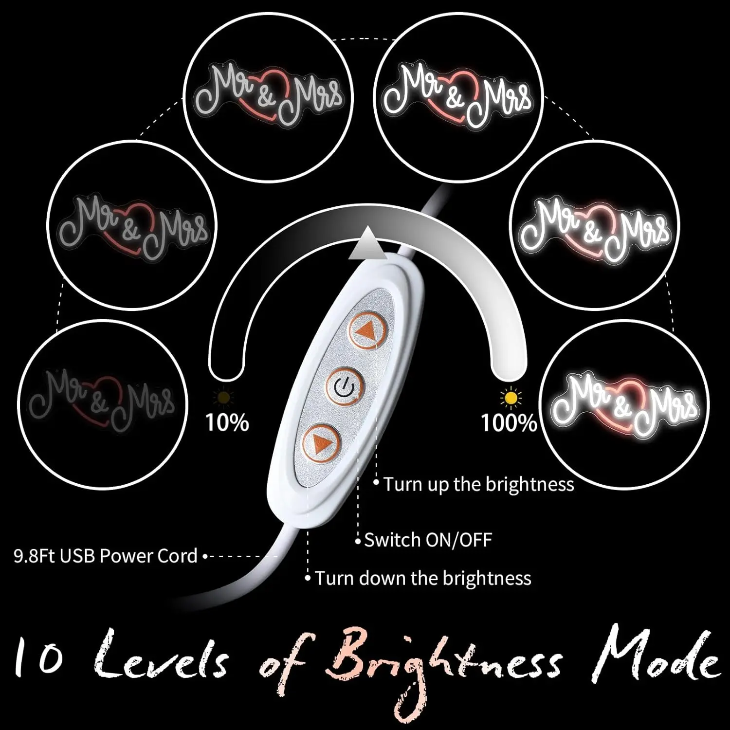 Mr and Mrs Neon Light Sign LED Aesthetics Neon Sign For Wall Decor Engagement Party Wedding Room Decor Valentines Art Gift