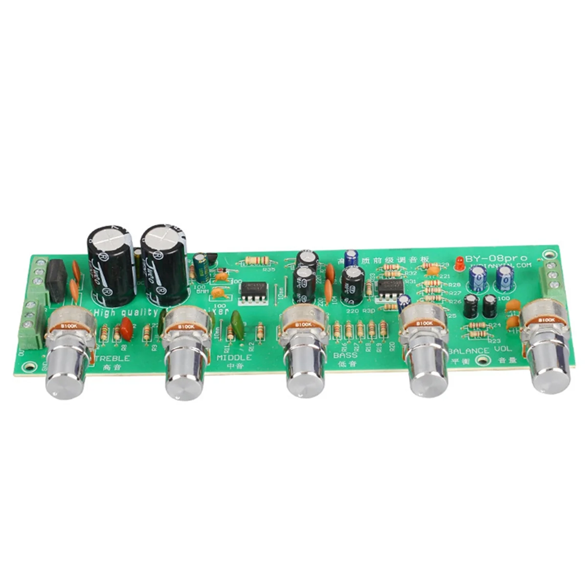 2.0 Hifi Audio Preamplifier Board Midrange Treble Balance Adjustable Audio Preamp Board with Tone Control