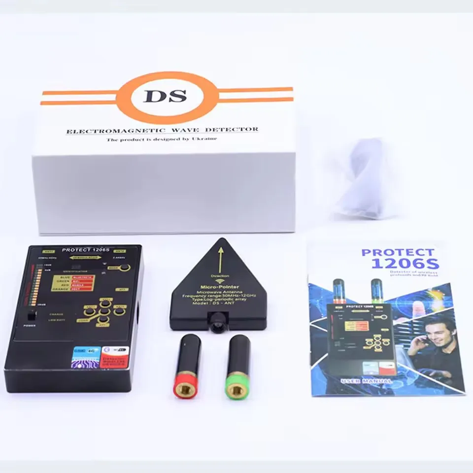 1206S Militaire kwaliteit Anti-Spy Kit Detecteer 5G / Bluetooth-signalen, professionele slaapcamera, CORR-geluidsactivering, metalen behuizing