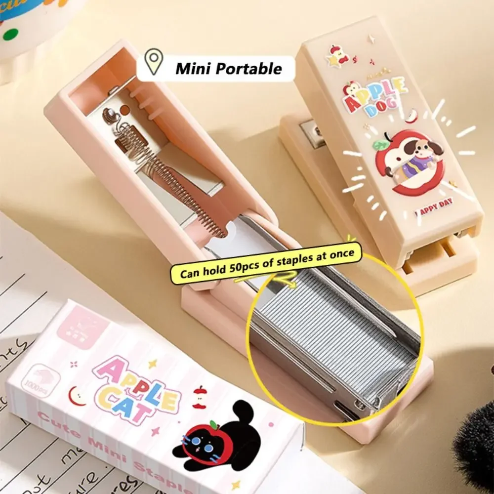 Dachshund/Black Cat Stapler Use 24/6 Staples Labor-saving Heavy Duty Stapler Mini Portable Portable Manual Stapling Machine