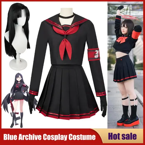 Game Blue Archive Justice Realization Cosplay Anime Nakamasa Ichika Costume Wigs Cute Sailor Dress High School JK Uniform Suit