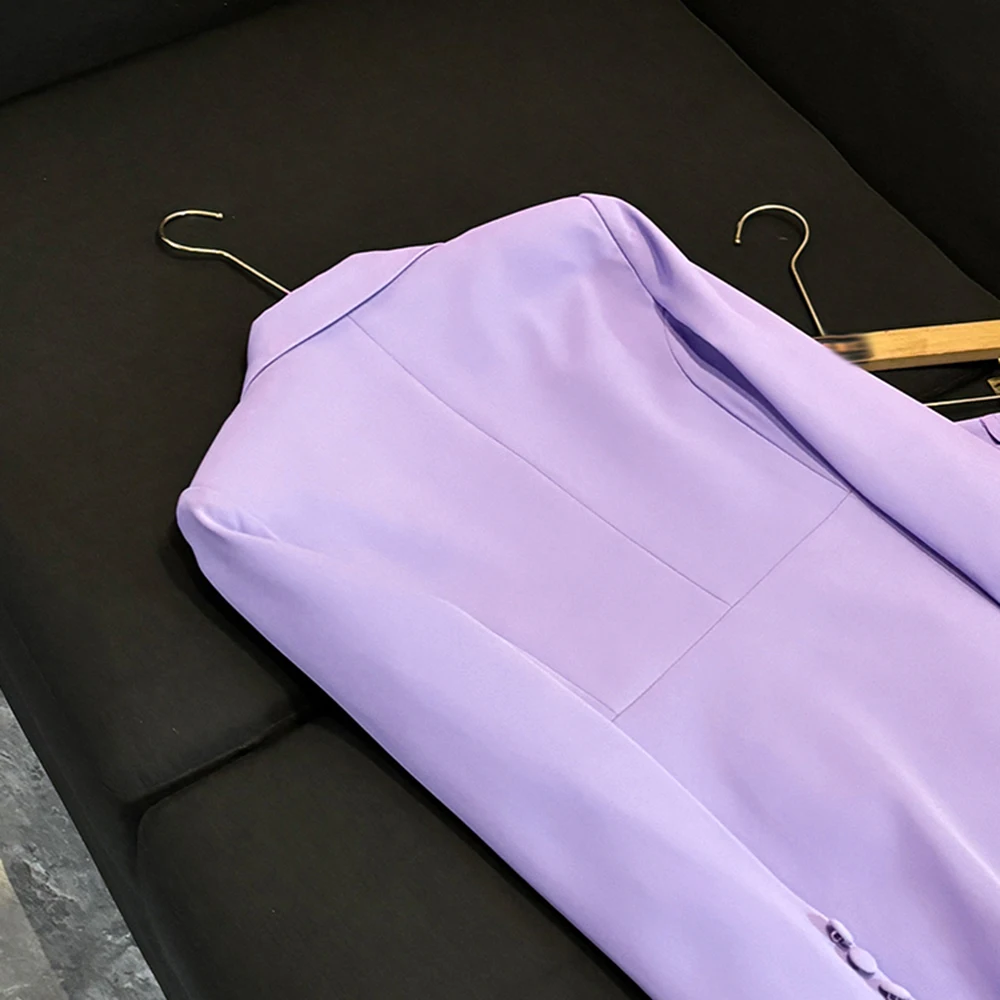 TWOTWINSTYLE, conjuntos informales de dos piezas lisos para mujer, Top de manga larga con solapa, pantalones de cintura alta, conjunto elegante de fiesta, estilo femenino KSE528826