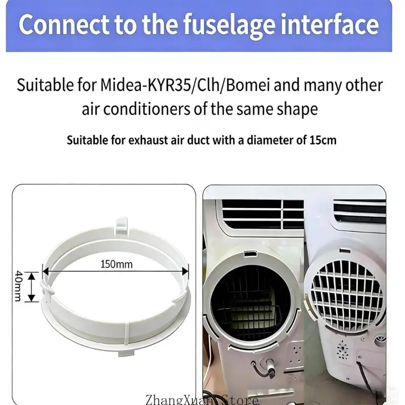 Klimaanlagen-Abluftschlauchadapter, 5,9-Zoll-Rundauslassanschluss 3XUF – Detail 4